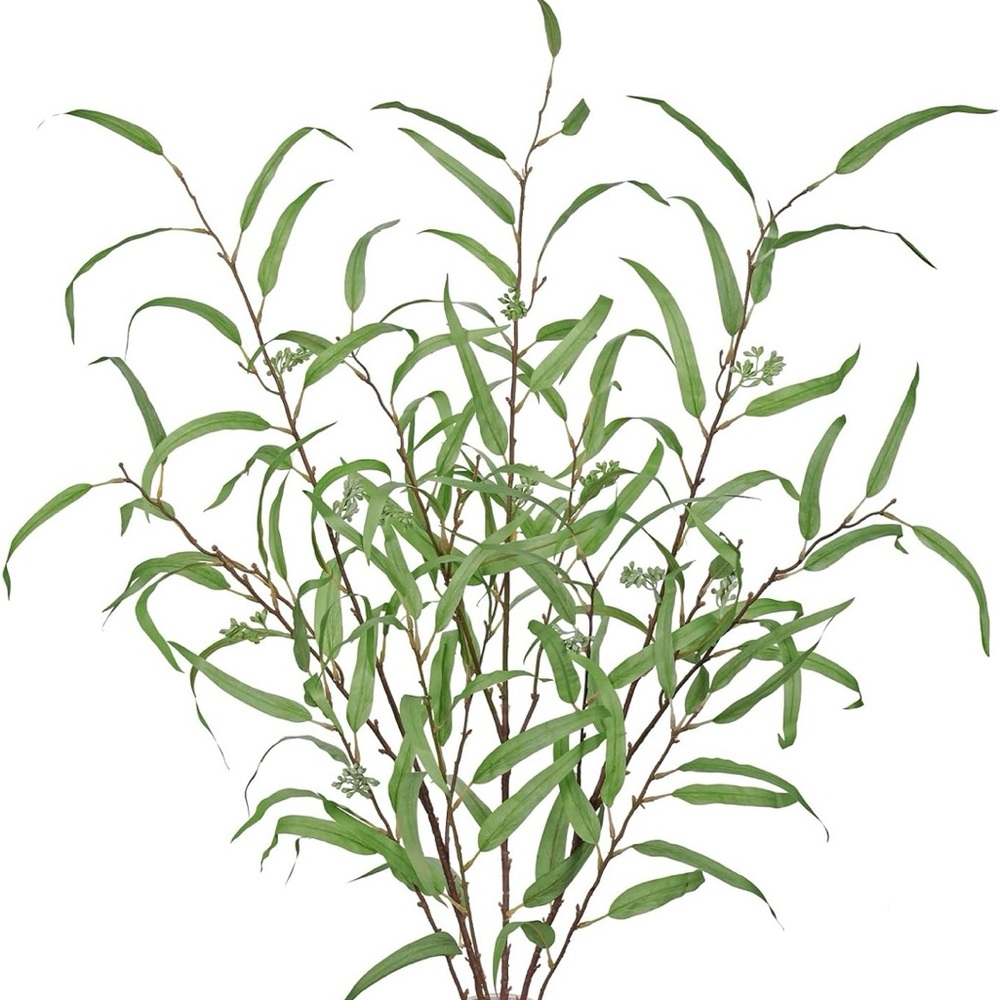 Artificial 3pcs Eucalyptus With Seed-green